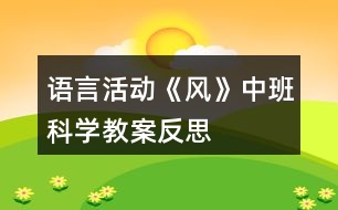 語言活動《風(fēng)》中班科學(xué)教案反思