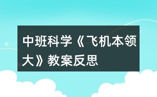 中班科學(xué)《飛機(jī)本領(lǐng)大》教案反思