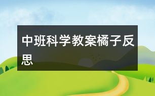 中班科學(xué)教案橘子反思