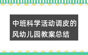 中班科學活動調(diào)皮的風幼兒園教案總結