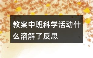 教案中班科學(xué)活動(dòng)什么溶解了反思