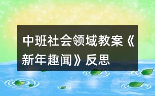 中班社會領域教案《新年趣聞》反思