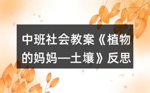 中班社會教案《植物的媽媽―土壤》反思