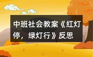 中班社會教案《紅燈停，綠燈行》反思