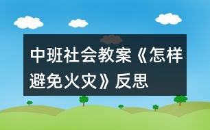 中班社會教案《怎樣避免火災》反思