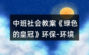 中班社會教案《綠色的皇冠》環(huán)保-環(huán)境污染教案