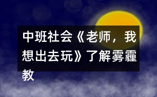 中班社會《老師，我想出去玩》（了解霧霾）教案反思