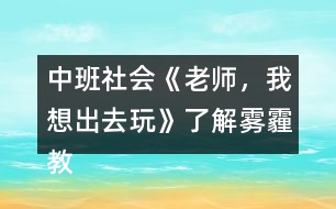 中班社會(huì)《老師，我想出去玩》（了解霧霾）教案反思