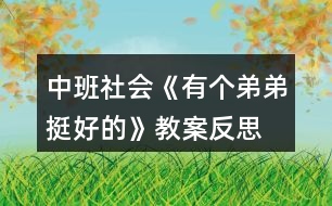 中班社會《有個弟弟挺好的》教案反思