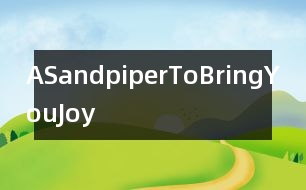 ASandpiperToBringYouJoy