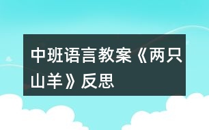 中班語言教案《兩只山羊》反思