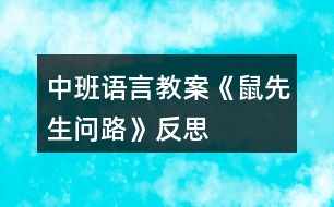 中班語(yǔ)言教案《鼠先生問(wèn)路》反思