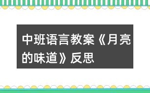 中班語言教案《月亮的味道》反思