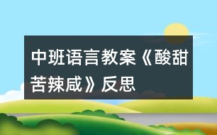 中班語(yǔ)言教案《酸甜苦辣咸》反思