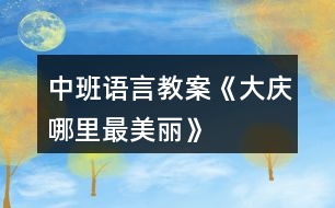 中班語(yǔ)言教案《大慶哪里最美麗》