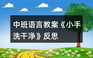 中班語(yǔ)言教案《小手洗干凈》反思