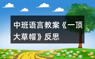 中班語言教案《一頂大草帽》反思