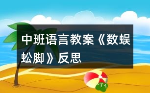 中班語(yǔ)言教案《數(shù)蜈蚣腳》反思