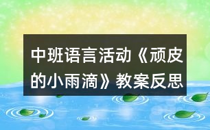 中班語(yǔ)言活動(dòng)《頑皮的小雨滴》教案反思