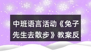 中班語(yǔ)言活動(dòng)《兔子先生去散步》教案反思