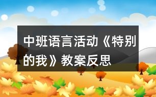 中班語言活動《特別的我》教案反思