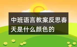 中班語言教案反思春天是什么顏色的