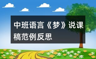 中班語言《夢》說課稿范例反思