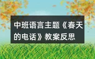 中班語(yǔ)言主題《春天的電話》教案反思