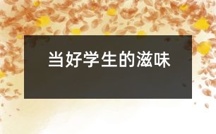 當(dāng)好學(xué)生的滋味