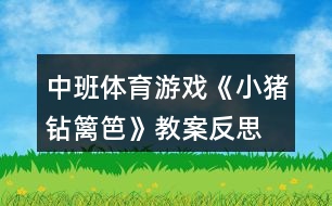 中班體育游戲《小豬鉆籬笆》教案反思