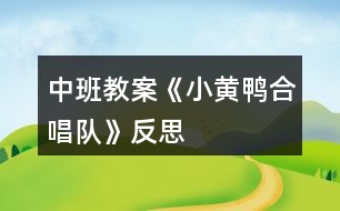 中班教案《小黃鴨合唱隊》反思