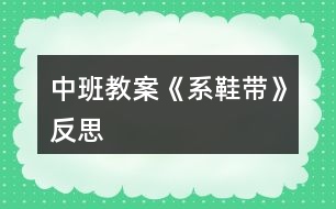 中班教案《系鞋帶》反思