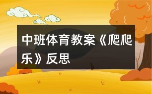 中班體育教案《爬爬樂》反思