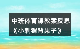 中班體育課教案反思《小刺猬背果子》