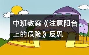 中班教案《注意陽臺上的危險》反思