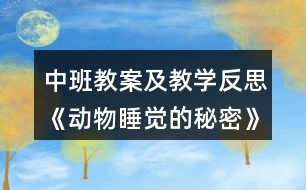 中班教案及教學反思《動物睡覺的秘密》