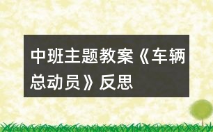 中班主題教案《車輛總動員》反思