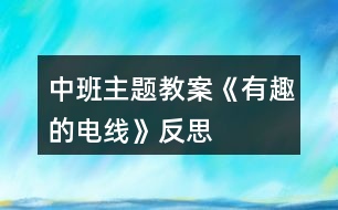 中班主題教案《有趣的電線》反思