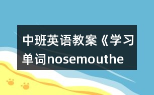 中班英語教案《學(xué)習(xí)單詞nose、mouth、eye、ear》