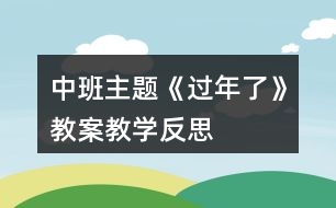 中班主題《過年了》教案教學反思