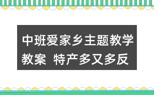 中班愛家鄉(xiāng)主題教學教案  特產多又多反思