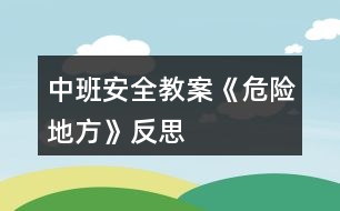 中班安全教案《危險地方》反思