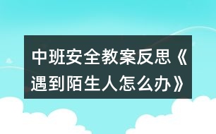 中班安全教案反思《遇到陌生人怎么辦》