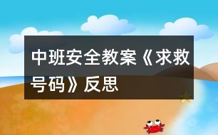 中班安全教案《求救號碼》反思