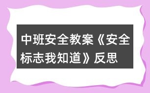 中班安全教案《安全標志我知道》反思