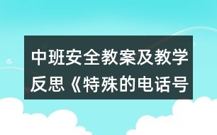 中班安全教案及教學(xué)反思《特殊的電話號碼》