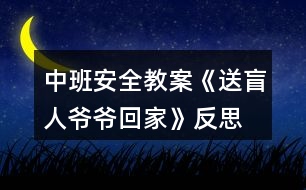 中班安全教案《送盲人爺爺回家》反思