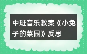 中班音樂(lè)教案《小兔子的菜園》反思