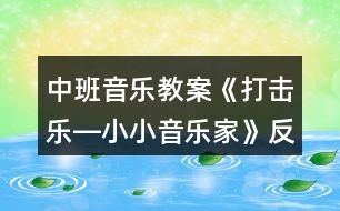 中班音樂教案《打擊樂―小小音樂家》反思