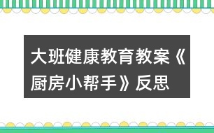 大班健康教育教案《廚房小幫手》反思